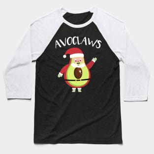 Avoclaws Funny Avocado Santa Claus Keto Vegan Baseball T-Shirt